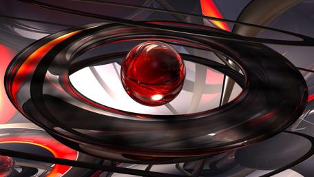 Orbital Elegance in Red and Black wallpaper