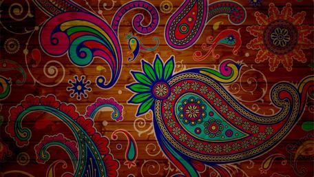 Vibrant Abstract Paisley Art on Wood wallpaper