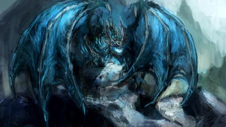 Majestic Ice Dragon Emergence wallpaper