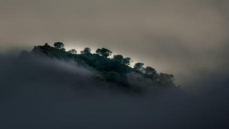 Misty Twilight Mountain Peak wallpaper