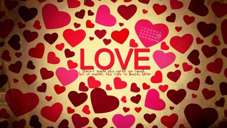 Endless Hearts and Love Quote wallpaper
