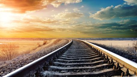 Rails Through Evening Tranquility wallpaper