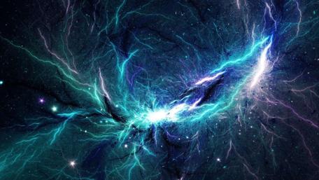 Cosmic Serenity in Blue wallpaper