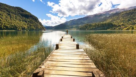 Peaceful Pier on a Tranquil Lake wallpaper