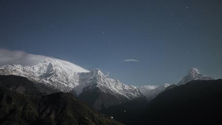 Majestic Mountains Under a Starry Sky wallpaper