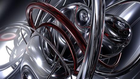 Futuristic Tubes 3D Abstraction in 4K Clarity wallpaper