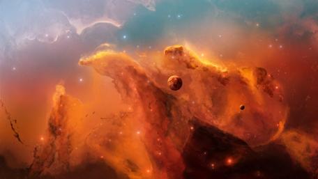 Cosmic Fire: A Nebula of Stars and Wonder wallpaper