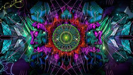 Vivid Symmetry in Digital Fantasy wallpaper