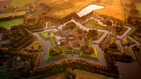 Star-Shaped Fortress in the Netherlands Glowing at Sunset wallpaper