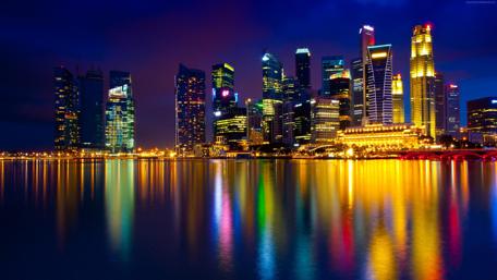 Marina Bay at night (Singapore) wallpaper
