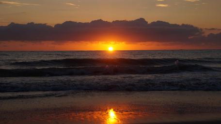 Serene Sunset Over Dominican Ocean View wallpaper