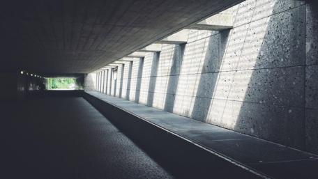 Modern Urban Light Play in Concrete Space wallpaper