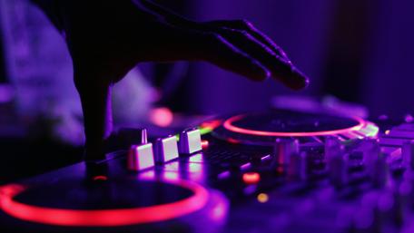 DJ's Touch in a Neon Beat Symphony wallpaper