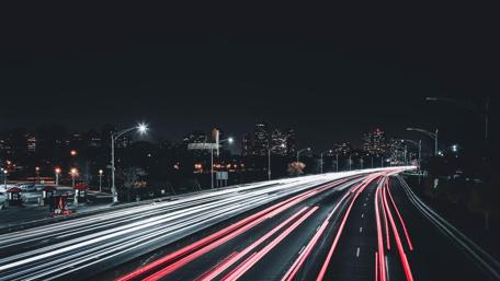 City Lights in Motion at Night wallpaper