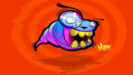Funny Cartoon Worm Art Wallpaper wallpaper