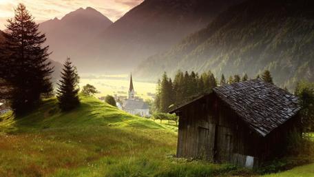 A Serene Tyrolean Morning wallpaper