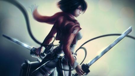 Epic Anime Warrior in Battle Stance wallpaper
