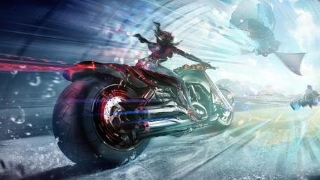 Cyberpunk Motorbike Chase wallpaper