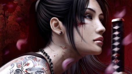 Warrior of the Crimson Sakura wallpaper