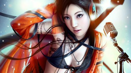 Vibrant Anime Music Star wallpaper