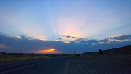 Stunning Sundown Over Neyshabur Landscape wallpaper
