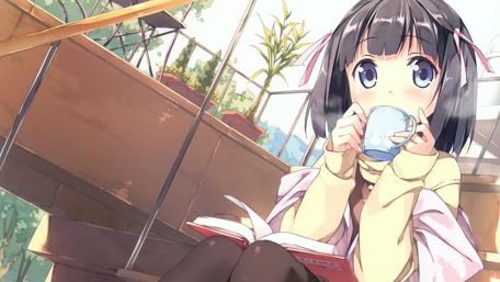 Charming Afternoon Tea with Kawaii Girl wallpaper