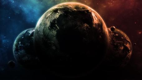 Mystical Planets in a Celestial Dance wallpaper
