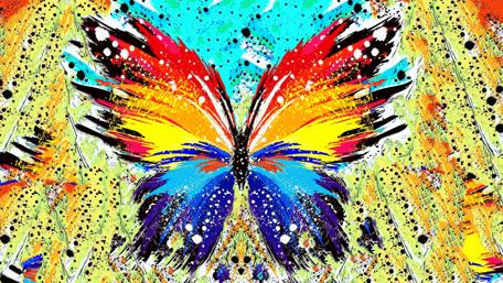 Vibrant Butterfly Explosion wallpaper