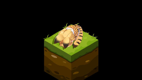 Serval Rests Peacefully in a Picturesque Setting wallpaper