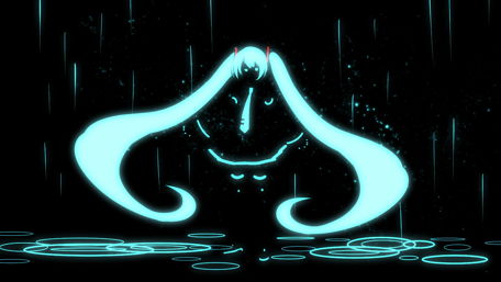 Neon Glow Hatsune Miku Silhouette wallpaper