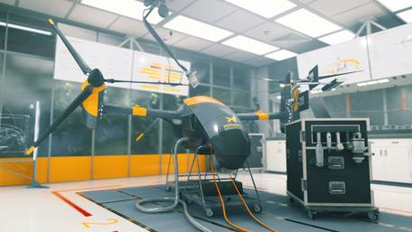 Futuristic Drone in Advanced Research Lab wallpaper