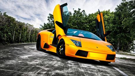 Dream Car on a Sunny Road wallpaper