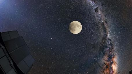 Full Moon and Milky Way Splendor wallpaper