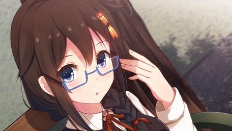 Shigure's Contemplative Moment in Nature Scene wallpaper