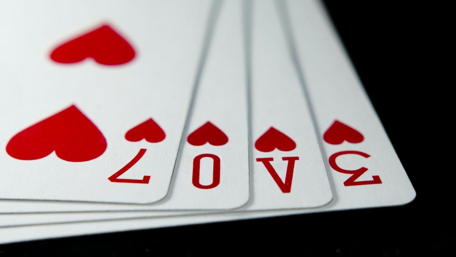 Playing Cards with Love Theme Wallpaper wallpaper