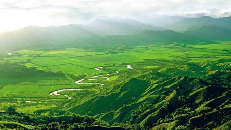 Majestic Mountain River Landscape in 4K Quality wallpaper