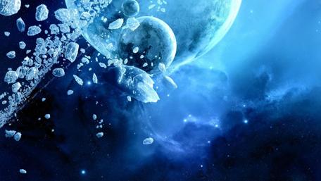 Mystical Blue Space Adventure wallpaper