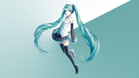 Elegant Hatsune Miku in Serene Pastels wallpaper