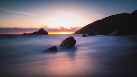 Serene Evening at the Beach wallpaper