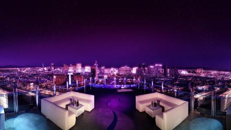 Romantic City View from a Terrace at Night wallpaper
