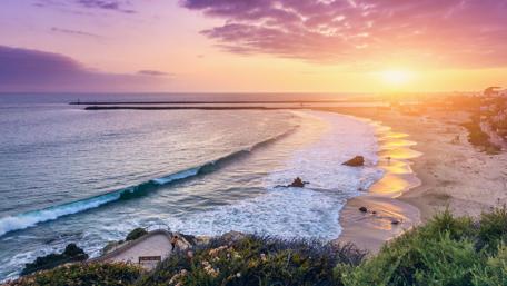 Golden Sunset Over California Beach wallpaper