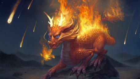 Fiery Dragon's Midnight Roar wallpaper