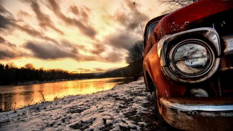 Timeless Ride at Sunset wallpaper