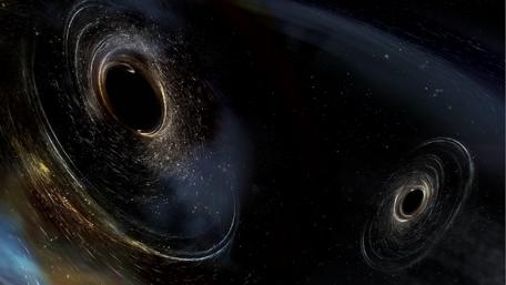 Dual Black Holes in Cosmic Dance wallpaper