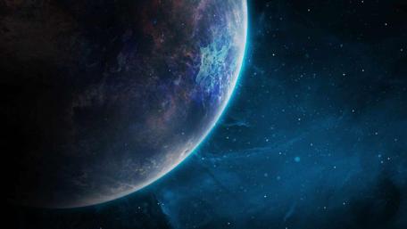 Mystical Planet Amidst Celestial Wonders wallpaper
