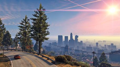 Serene Cityscape at Sunset wallpaper