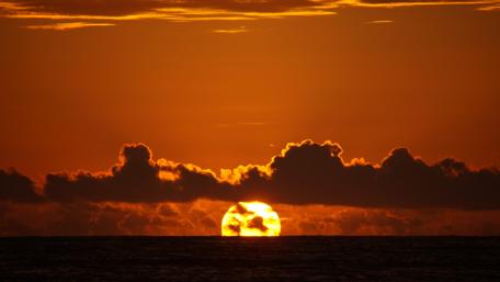 Golden Sunset Over the Dominican Republic Sea wallpaper