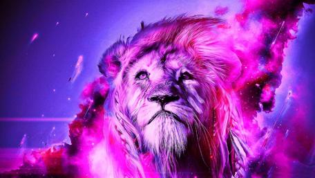 Neon Majesty in Pink and Blue wallpaper