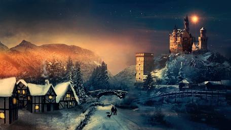 Winter Enchantment in a Magical Landscape wallpaper