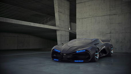 A Futuristic Supercar's Urban Dominance wallpaper